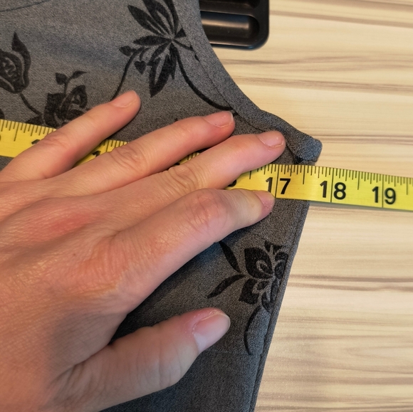 Vintage B. Moss Elegant Modest Floral Sleeveless Maxi Tank Dress 6 Gray/Black - Picture 8 of 8